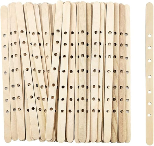 Candle Wick Holders- 100 Pcs Wooden Candle Wick Holders for Large and Multi Wick Candles, Wick Centering Devices Candle Wick Bars for Candle Making