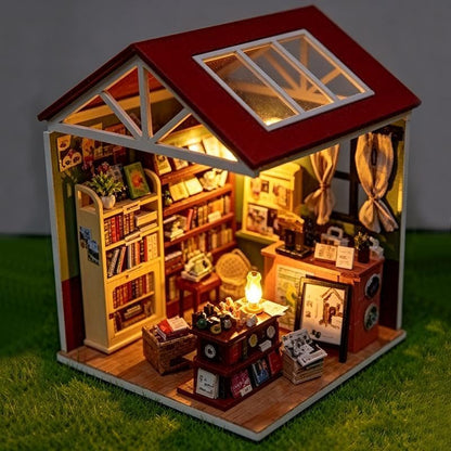 DIY Miniature House Kit 3D Wooden Puzzle for Adults, Tiny Home Kit with Furniture, Miniature Dollhouse Book Nook Kits for Bookshelf Decor, Creative Craft Birthday Gift for Women and Men - Image 2