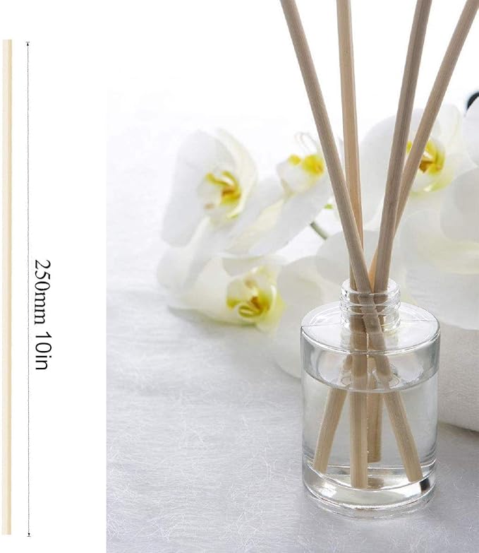 HOSSIAN 50pcs Reed Diffuser Sticks - Wood Rattan-Reed Sticks -Essential Oil Aroma Diffuser Sticks- Spa-Aromatherapy(10"/25cm)