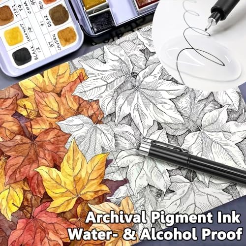 Muchcute Micro Fineliner Drawing Art Pens: 8 Black Artist Supplies Adults - Image 5