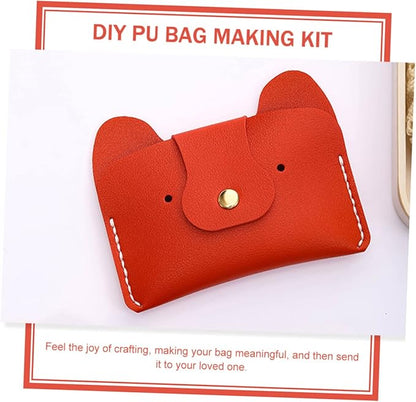 VOSAREA DIY Pu Dog Coin Purse Kit Simple Animal Cardholder Sewing Supplies for Beginners Craft Women and Girls