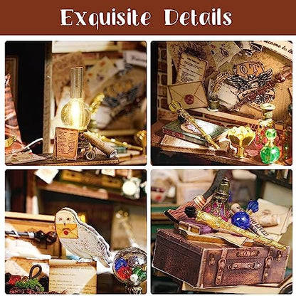 CUTEBEE DIY Miniature Dollhouse Kit, DIY Wooden Dollhouse Kit Miniature House Kit, Mini House Model for Adults and Teens, Creative Room Decorations, Gifts Idea for Family and Friends（Magic House - Image 5