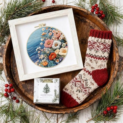 SCECALA 4 Sets Ocean Floral Embroidery Kit - Image 7