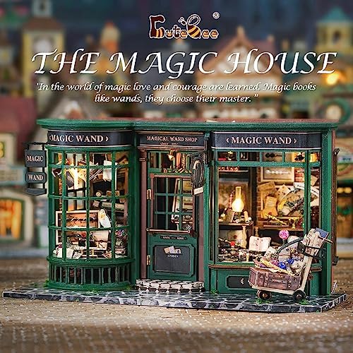 CUTEBEE DIY Miniature Dollhouse Kit, DIY Wooden Dollhouse Kit Miniature House Kit, Mini House Model for Adults and Teens, Creative Room Decorations, Gifts Idea for Family and Friends（Magic House - Image 3
