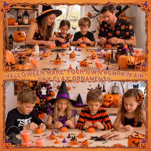 24 Sets Halloween Craft Kits DIY Pumpkin Air Dry Clay for Adult - Image 5