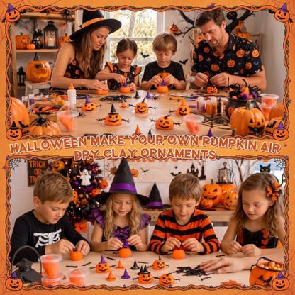 24 Sets Halloween Craft Kits DIY Pumpkin Air Dry Clay for Adult - Image 5