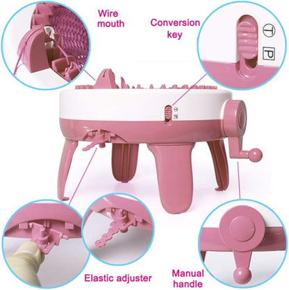 SENTRO 40 Needles Knitting Machine with Electric Adapter, Knitting Board Rotating Double Loom,Smart Weaving Loom Round Knitting Machines, Weaving Loom Machine Kit for Automatic Knit