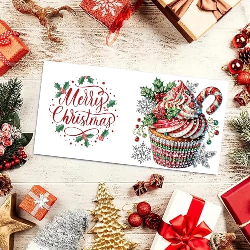 DIYDeligths 6Pcs DIY Foldable Diamond Art Painting Greeting Cards Creative Birthday Festivals Handmade Thank You Card Set Blessing Greeting Card Craft Gift Idea (Cupcake) - Image 5