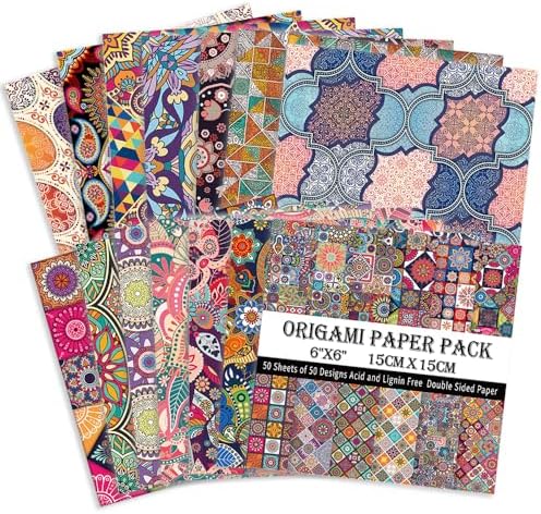 Origami Paper 50 Sheets, 6-Inch Square Double Sided Colored Craft Paper - Image 3