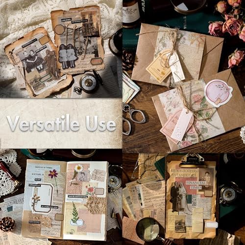 Scrapbook Paper, 400 sheets of journaling supplies for Vintage Crafts Planner Bullet Junk Journal Supplies Mixed Media Collage Card Album Embellishments - Image 5