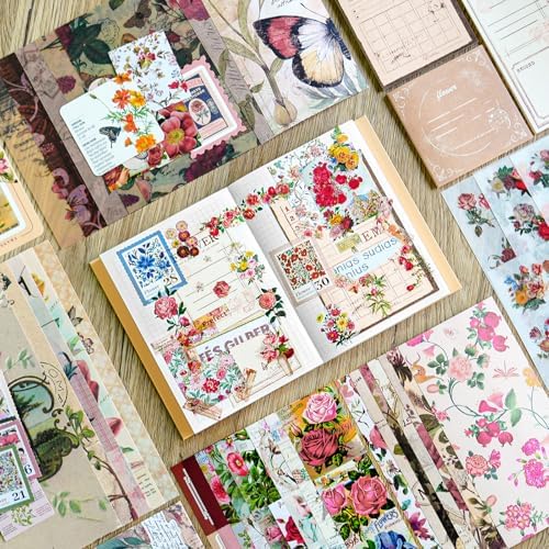 Scrapbooking Supplies Kit, A6 Grid Notebook, Vintage Junk Journaling Kit - Image 3
