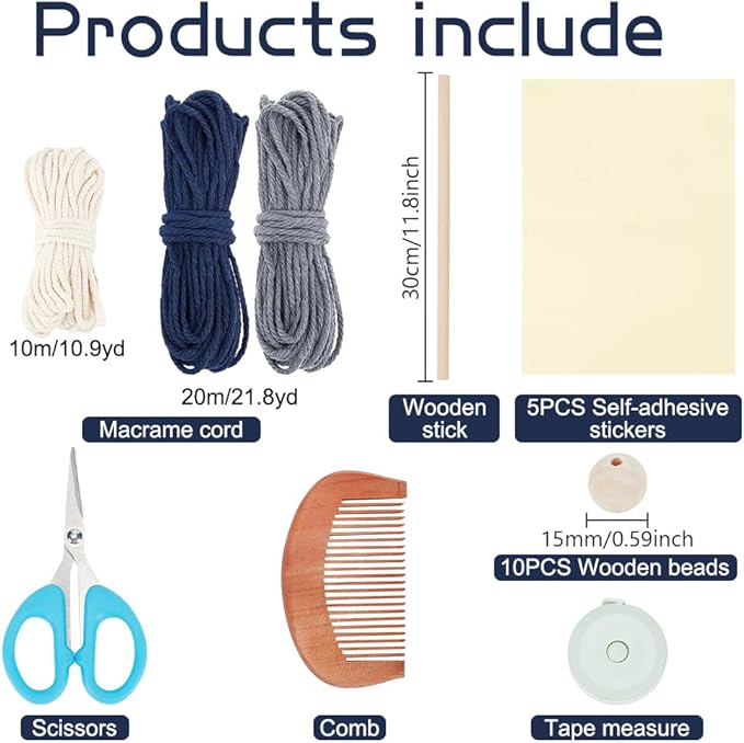 FREEBLOSS Macrame Leaf Wall Hanging Kit Boho Wall Hanging Macrame Tapestry DIY Macrame Wall Art for Beginners Macrame Boho Wall Decor for Room Decor Adults Gift