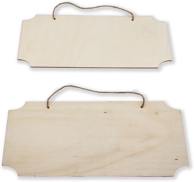 3-Piece Set of Blank Wooden Sign Crafts - Unfinished Hanging Wood Planks with Holes, Suitable for DIY Door & Wall Decorations, Wall Hangings, Christmas Ornaments and Fun Handicrafts