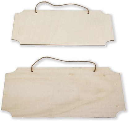3-Piece Set of Blank Wooden Sign Crafts - Unfinished Hanging Wood Planks with Holes, Suitable for DIY Door & Wall Decorations, Wall Hangings, Christmas Ornaments and Fun Handicrafts