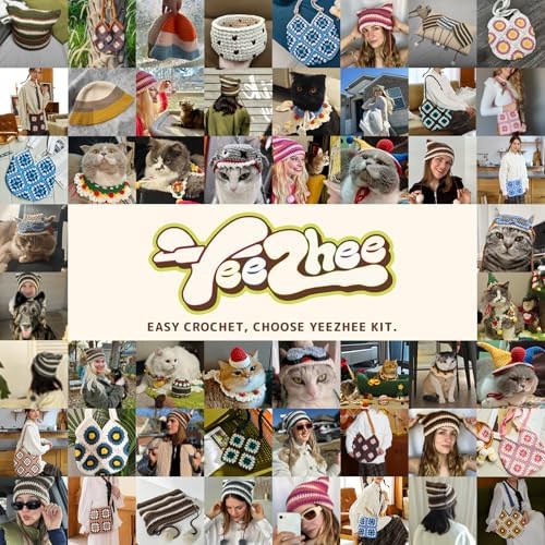 Yeezhee Crochet Kit for Beginners, Granny Square Starter Kit with Step-by-Step Video Tutorials, Knitting Kit for Adults & Teens Including Yarn, Crochet Hook, Heart - Image 7