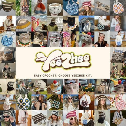 Yeezhee Crochet Kit for Beginners, Granny Square Starter Kit with Step-by-Step Video Tutorials, Knitting Kit for Adults & Teens Including Yarn, Crochet Hook, Heart - Image 7