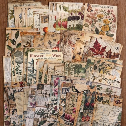 Vintage Botanical Scrapbook Paper, 120 Sheets - Image 4