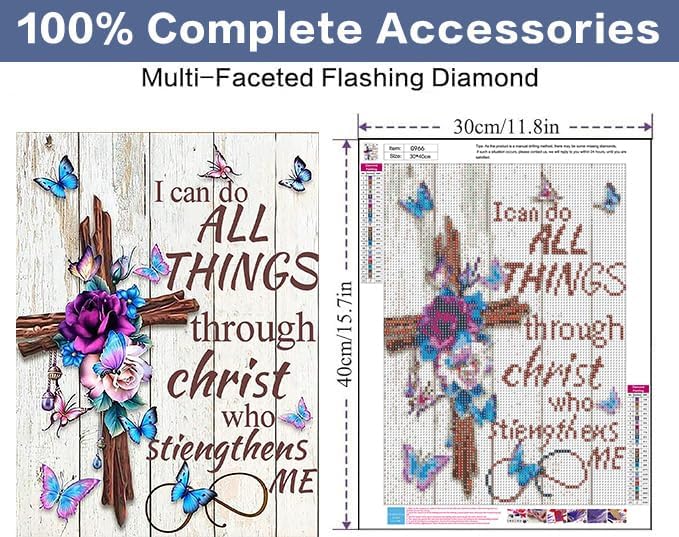 Xylogist Christ Cross Diamond Painting Kits for Adults 12X16Inch - Image 2