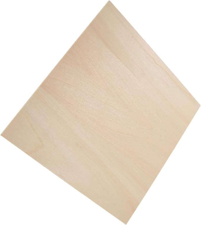 10Pcs 20X20X0.2cm Basswood Sheets Unfinished Wood Board, Rectangle Blank Wooden, Wooden Cutouts for Crafts