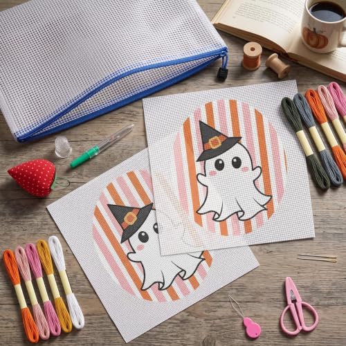 XunYee Needlepoint Canvas Kit, Halloween Haunt Boo - Image 4