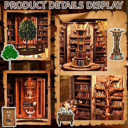 CRIOLPO Book Nook Kits DIY Miniature House Kit with LED Lights for Adults - Image 6