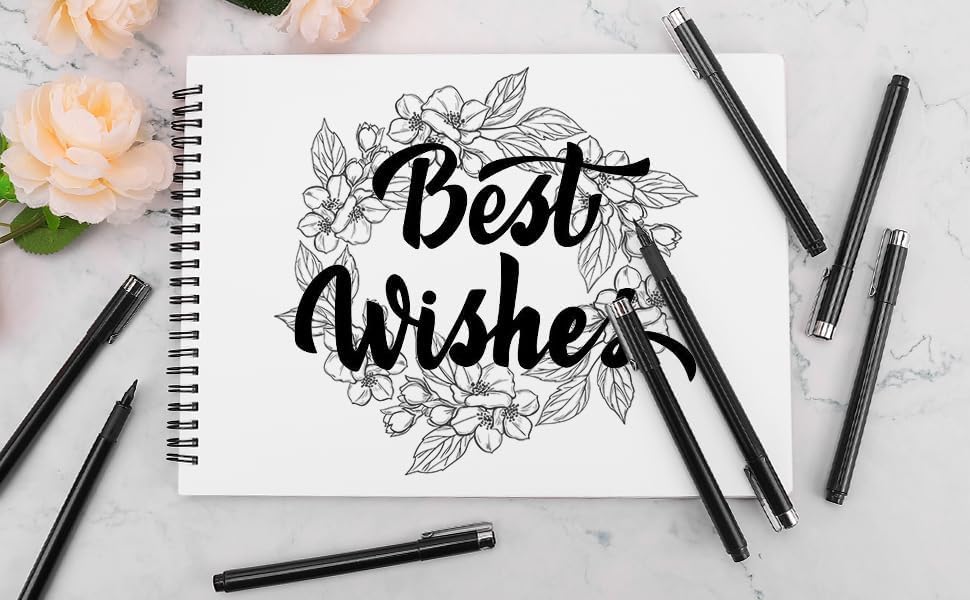 Muchcute Micro Fineliner Drawing Art Pens: 8 Black Artist Supplies Adults - Image 7