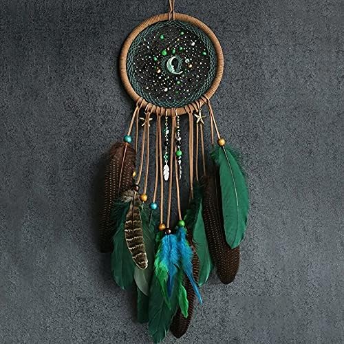 DIY Dream Catcher kit,Crafts for Adults,Moon Design Dream Catchers,Feather Hanging with Star and Moon.DIY Kits for Bedroom Wall Décor,Directions by Sigvetan