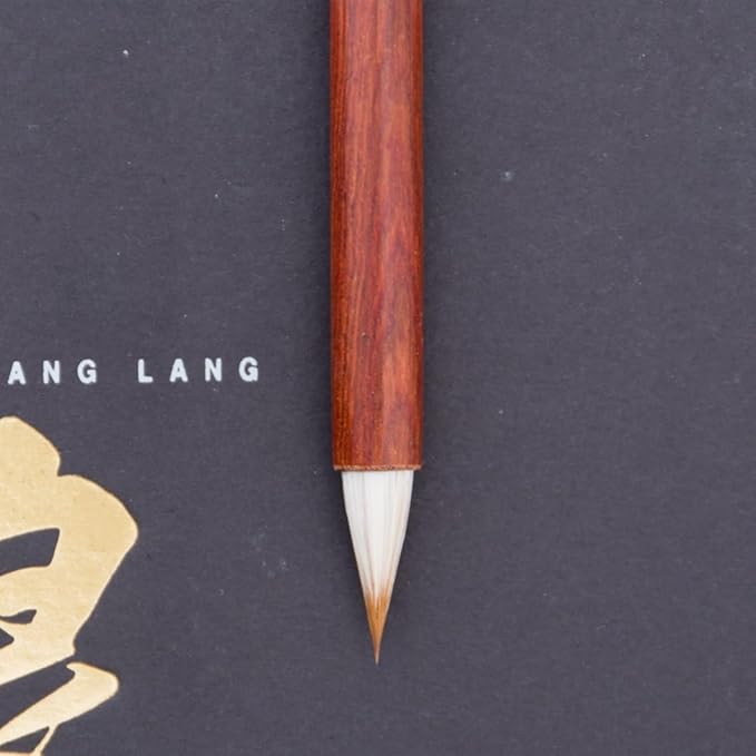 Qi Ming Wen Fang Chinese Calligraphy Brush, Weasel Hair Chinese Brush set, Writing Sumi Brush Pen, Ink Brush for 1-3.5cm Small Regular Script, Running Script, Cursive or Japanese Kanji. QingYu 1pc