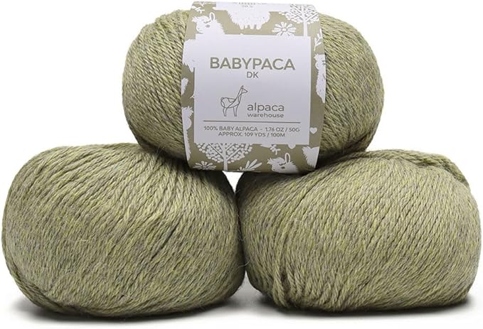 100% Baby Alpaca Yarn Wool Set of 3 Skeins (150 Grams) DK Weight - Made in Peru - Heavenly Soft and Perfect for Knitting and Crocheting (Soft Mint, DK)