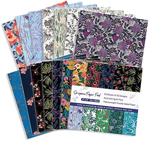 Origami Paper 50 Sheets,6-Inch Square Double Sided Colored Craft Paper - Image 3