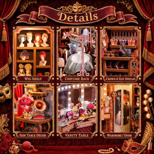 fifijoy DIY Book Nook Kit Theatre Dressing Room with White Light - Image 3