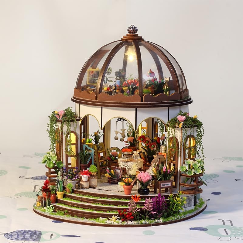 DIY Miniature House Kit, Mini House Building Kit, DIY Book Nook Kit, Tiny Model House for Adults to Build, Beginner 3D Wooden Book Nook, for Family Friends (Hanging Gardens) - Image 2