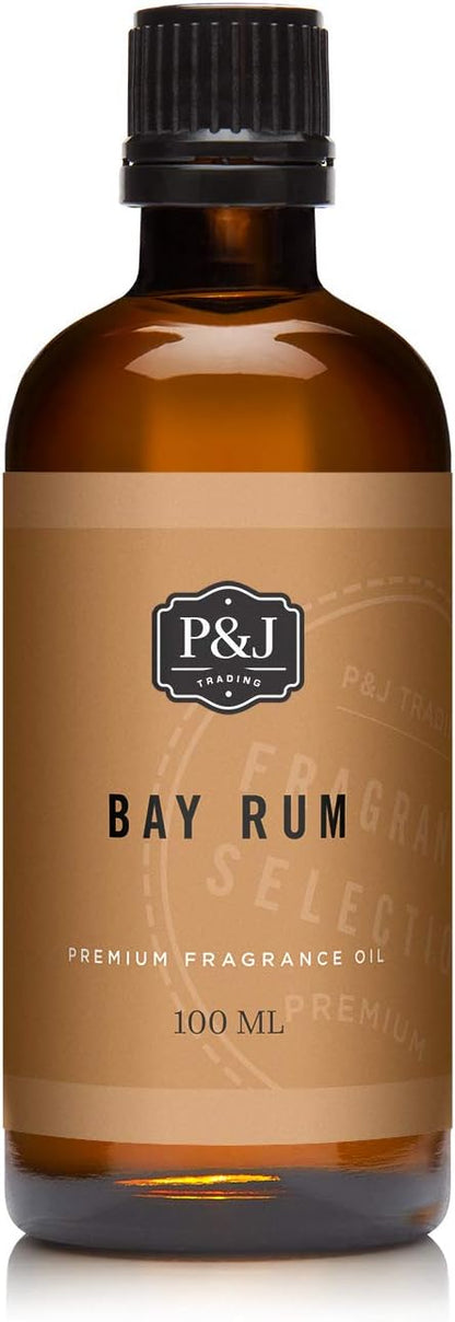 P&J Fragrance Oil | Bay Rum Oil 100ml - Candle for Candle Making, Freshie Scents, Soap Making Supplies, Diffuser Oil Scents