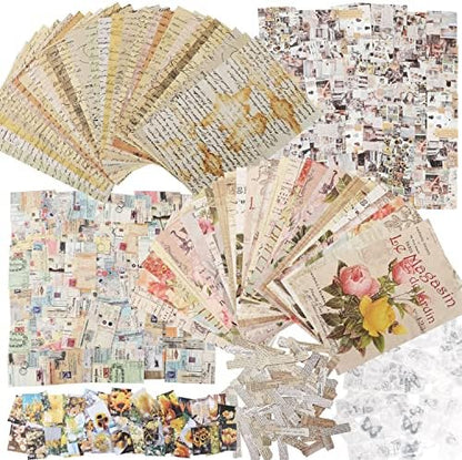 GNILLKO 300 PCS Vintage Scrapbook Supplies Kit by GNILLKO