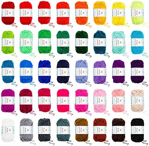 INSCRAFT 113 Piece Crochet Kit with Yarn Set– 1600 Yards Assorted Yarn for Knitting and Crochet, 73PCS Crochet Accessories Set Including Ergonomic Hooks, Knitting Needles & More Ideal Beginner Kit - Image 4