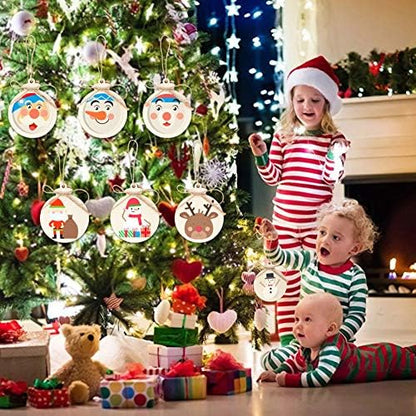 50PCS DIY Wooden Christmas Ornaments, 4" Blank Wood Ornaments for Crafts - Image 6