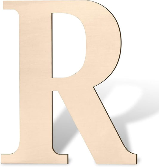 Large Wooden Letters 17 inch Big Wood Letter R for Name Sign, Wall Decor, Unfinished Blank Giant Wooden Alphabet Letters for Crafts, Baby Shower, Birthday Parties, Rustic Wedding, Christmas Decoration