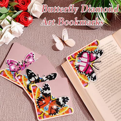 WIVICO 4Pcs Diamond Painting Bookmarks, Diamond Pearl Art Kits for Adults - Image 3