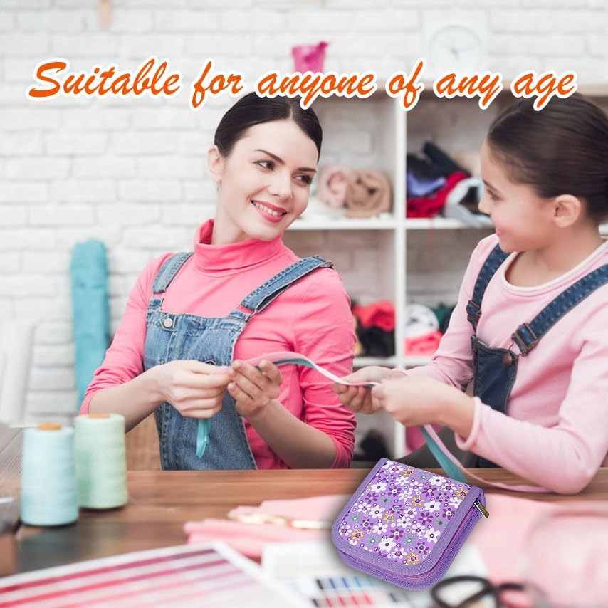 Sewing Kit Gifts for Grandma, Mom, Friend, Traveler, Adults, Beginner, Emergency,Sewing Supplies Accessories with Scissors,Sewing Needles Thimble, Thread,Tape Measure etc(Wildflower Purple, S) - Image 6