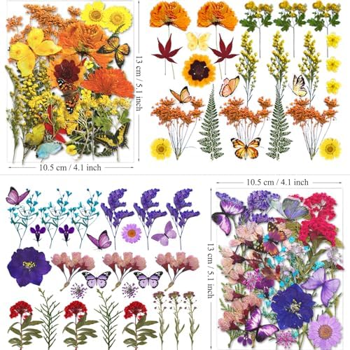 MIKIYA 103Pcs Dried Pressed Flowers with Butterfly Stickers for Resin Molds, Real Natural Bulk Dry Floral Leave for DIY Art Crafts, Epoxy Jewelry, Candle, Soap Making, Nails Decors - Image 5