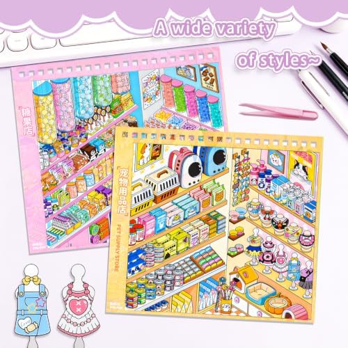 10 Sets Big Size 3D Scene Sticker Book DIY Stickers Scenes Book - Image 6
