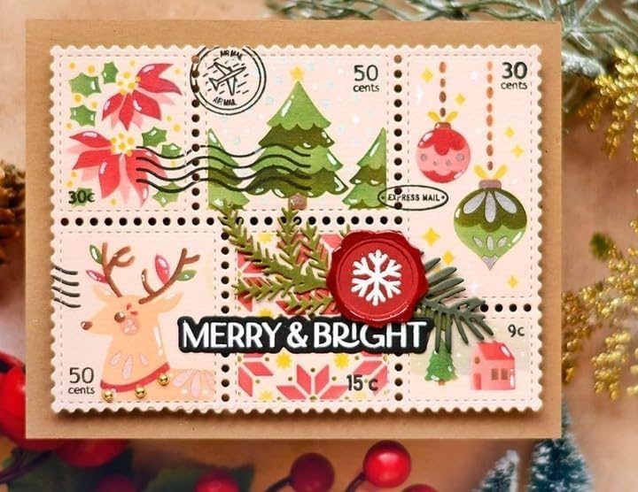 Lapoo Cutting Die for Scrapbooking, 3D Backgrounds Frame New Cutting Dies DIY Album Card Making Decor Paper Craft Metal Die Cuts Party Decorations (Postage Stamp 5.4 x 3.6 in) - Image 5