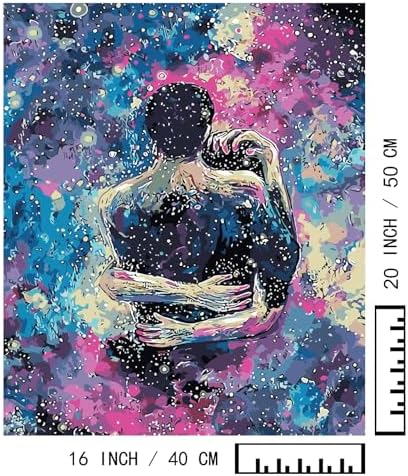 BAISITE Paint by Numbers Kit for Adults Beginners,16" Wx20 L Canvas for Painting Kits for Adults in Colorful Box-Cosmic Hug 8217-Already Stretched on a Wooden Frame - Image 7
