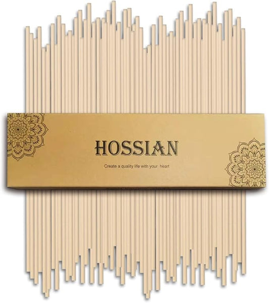 HOSSIAN 50pcs Reed Diffuser Sticks - Wood Rattan-Reed Sticks -Essential Oil Aroma Diffuser Sticks- Spa-Aromatherapy(Primary Color7.5/19cm)