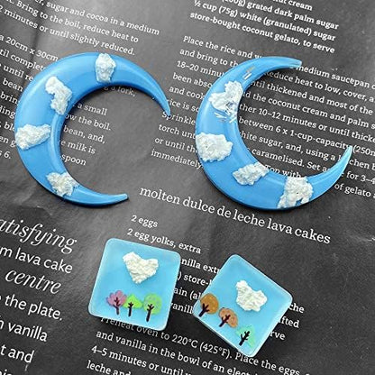 RESINWORLD Multi-Functional Small Silicone Molds Set for Resin, Earrings Resin Molds, Hexagon Round Crescent Moon Pentagram Heart Molds for Keychain Badge Reel Pendant Charm Earrings Jewelry Making - Image 4