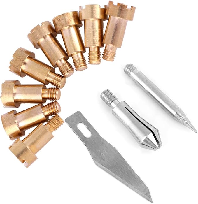 Wood Burning Pen Tips, 23Pcs Woodburning Accessories Stencils Soldering Iron Pyrography Working Carving Tool Kit for Embossing/Adults/Beginners/Birthday/Wedding Anniversary/Halloween/Christmas DIY
