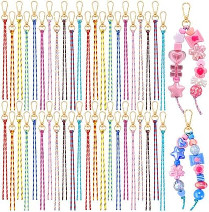 Wurosi 55 Pcs Paracord for Keychain Making, Beadable Keychain Making Kit by Unknown