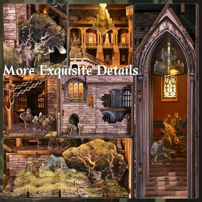 MiniCity Robin Hood Escape Book Nook Kit, DIY 3D Bookshelf Insert with LED - Image 4