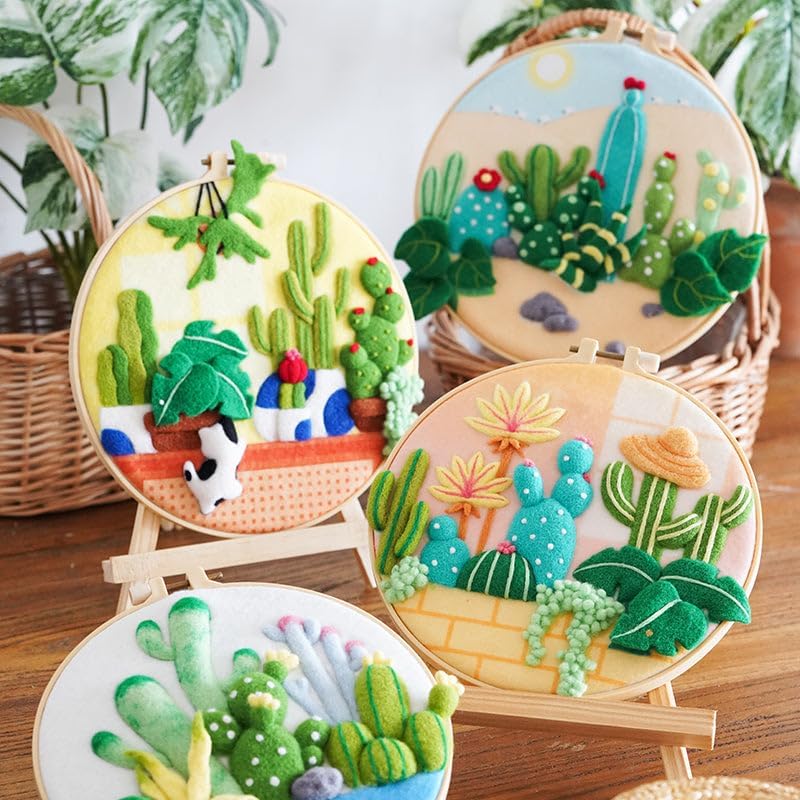 Wizardi Beginner Needle Felting Kit for Adults - Underwater Greenery. Nature Felting Kit 20x20cm. Felting Tools. Wool Felting Supplies. Felt Crafts. Wool Felt. F07N8-W437 - Image 3