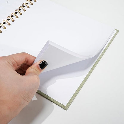 Vienrose 8x8 Inch Scrapbook DIY Small Hardcover Kraft White Pages Scrapbook Photo Album Linen Cover Scrap Book Photo Albums Scrapbooking Supplies Kit for Couple Family Wedding Travel